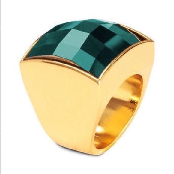 Balmain x H&M Emerald Green Crystal Cocktail Ring - Picture 2 of 9